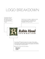 Robin Hood Foundation logo presentation, logo breakdown