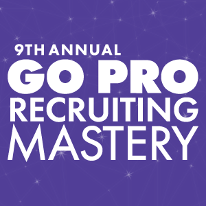 Go Pro Recruiting Mastery 2018 logo, purple