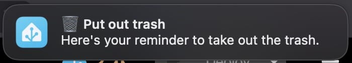 Notification sent by Home Assistant companion app.