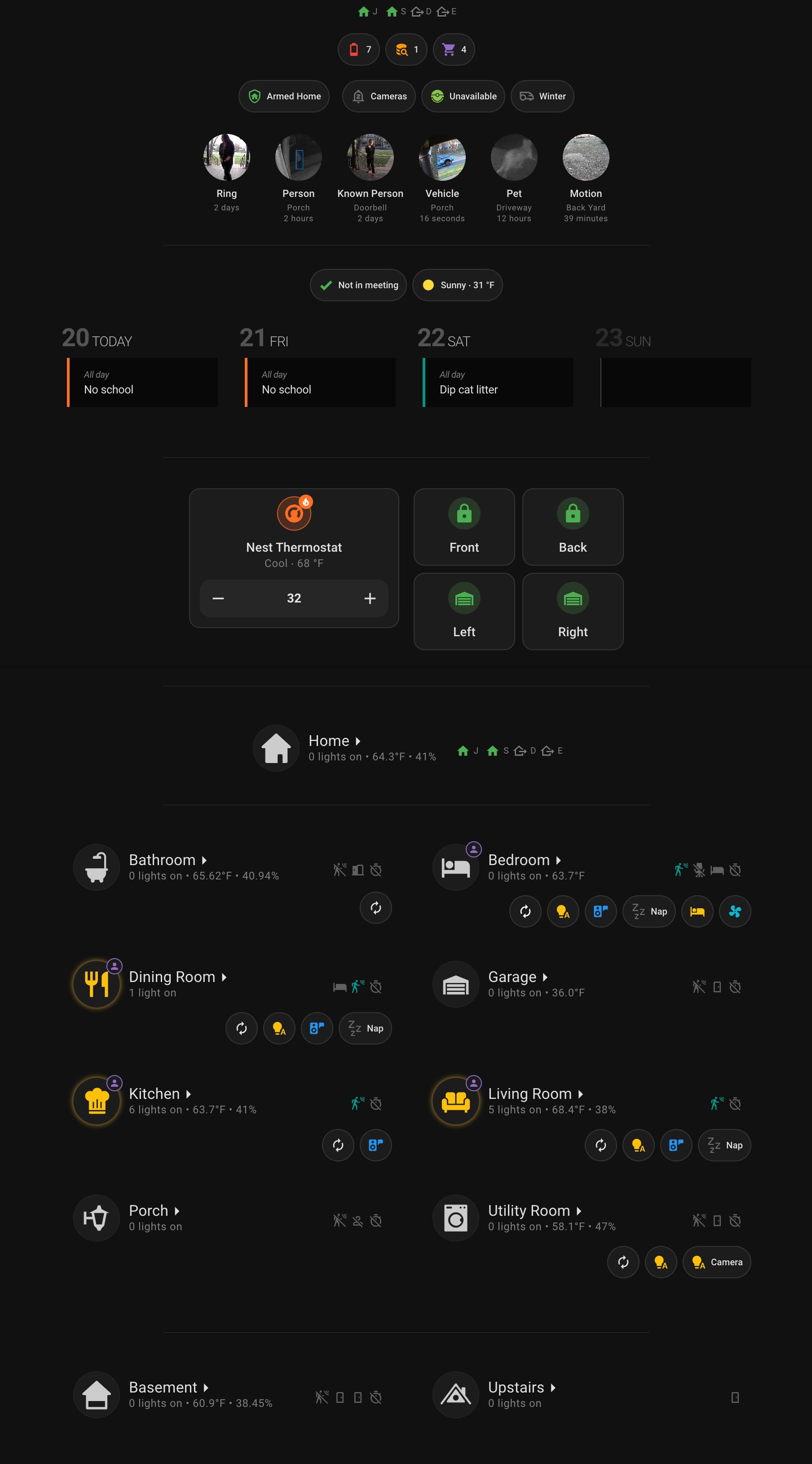 Primary Home Assistant dashboard view.